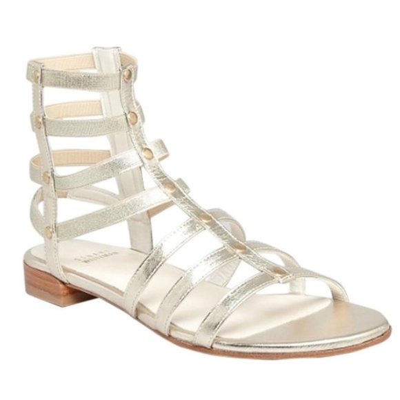 Stuart Weitzman 'Caesar' Leather Gladiator in Cava - Picture 4 of 16